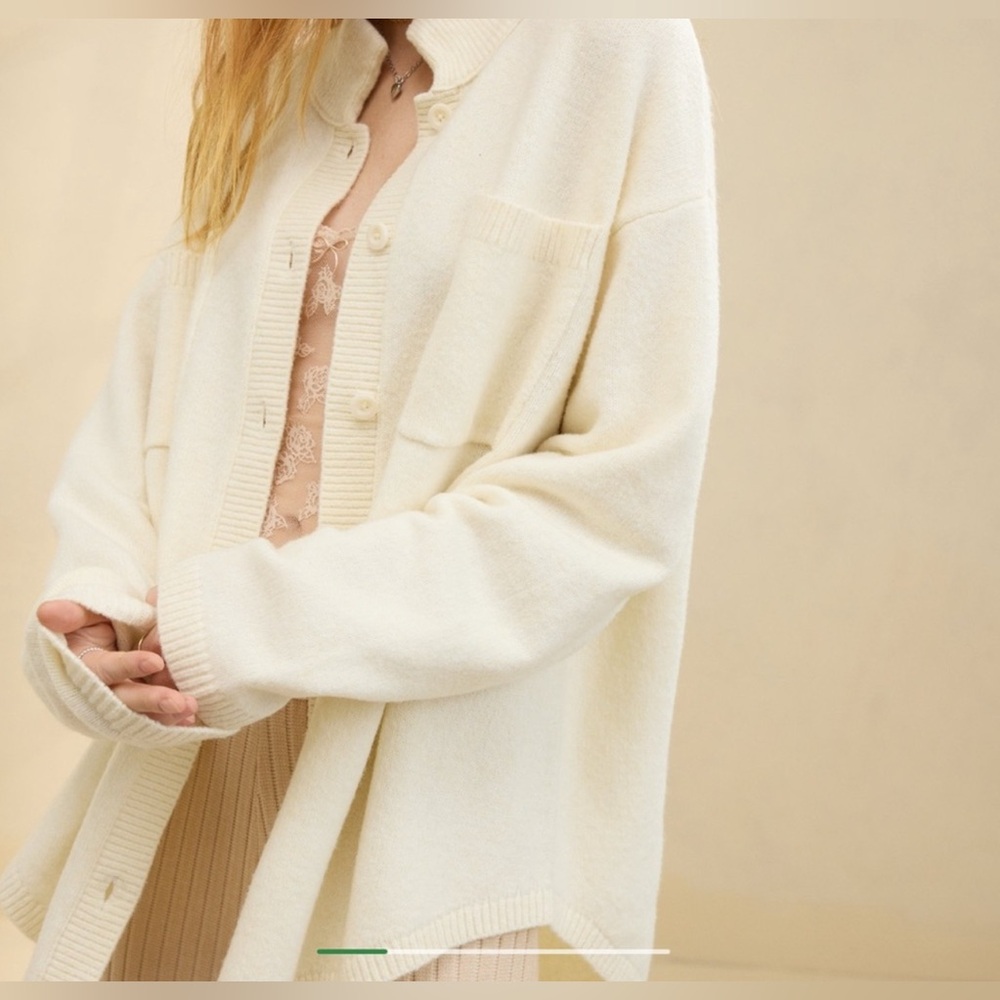 Aerie Cozy Cardigan Sweater XL CREAM‎ OATMEAL